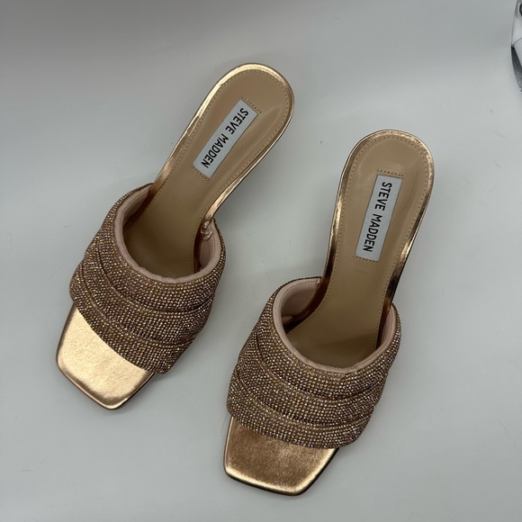 Sandalias Steve Madden Gold Rose nuevo talla 10 - Picture 1 of 13